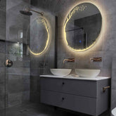 Espejo LED Redondo | Botón táctil | Luz blanca cálida - Reyze Seria Good Vibes Model 8